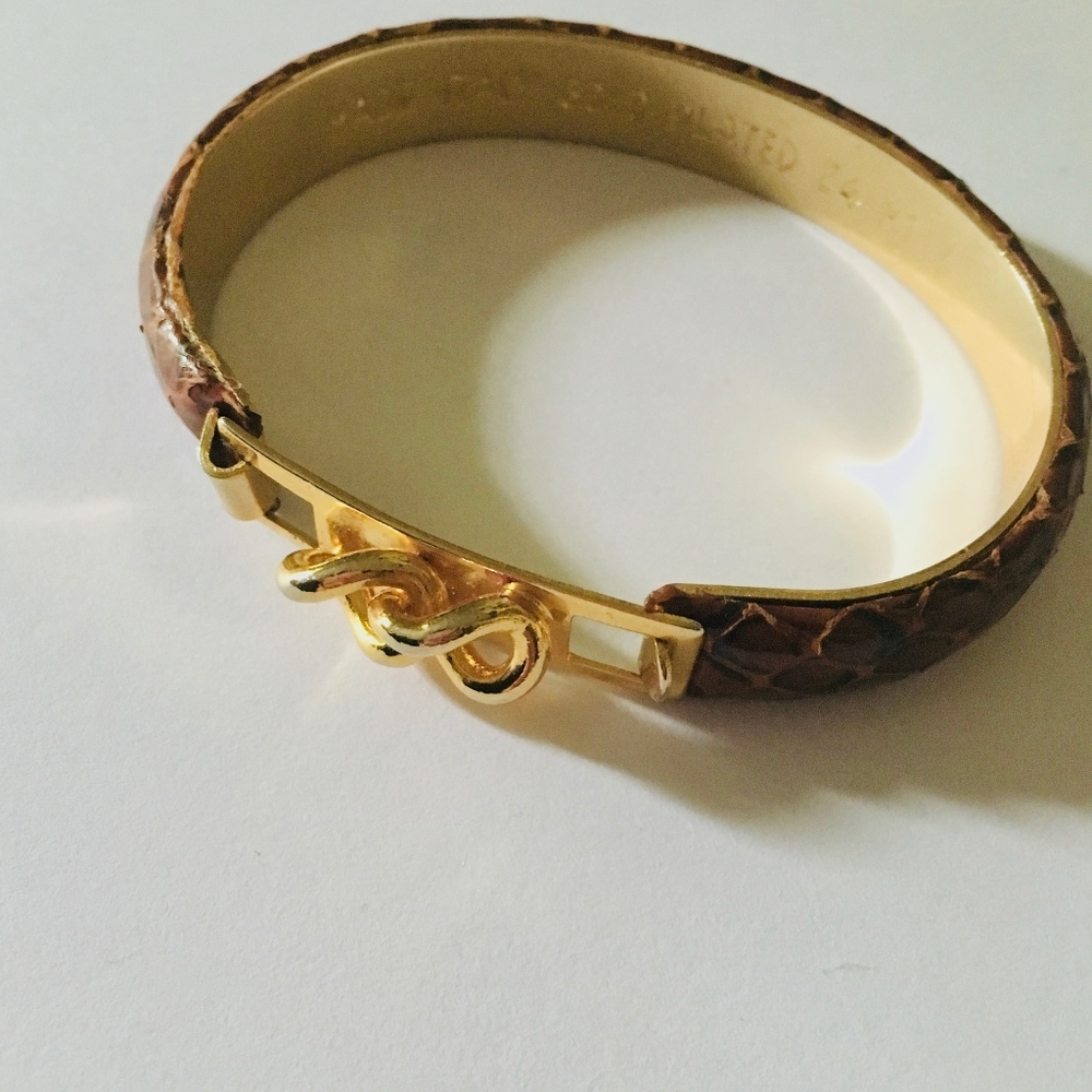 Vintage Italian gold & snakeskin bracelet